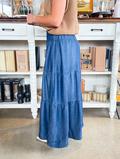 Denim Wash Montie Skirt
