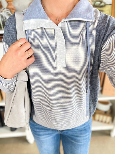 Denim Half Zip Marissa Top