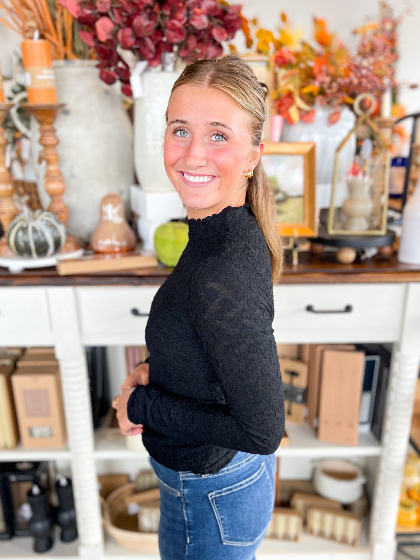 Black Harper Lace Top