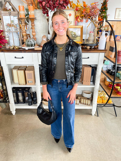 Black Faux Leather Jacket