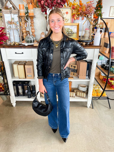 Black Faux Leather Jacket