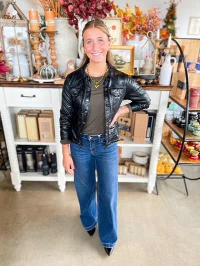 Black Faux Leather Jacket