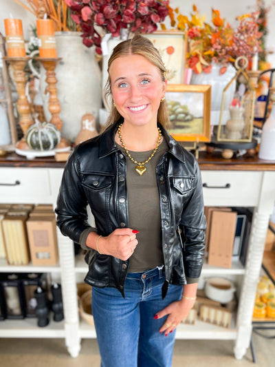 Black Faux Leather Jacket