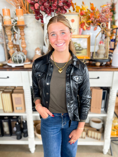 Black Faux Leather Jacket