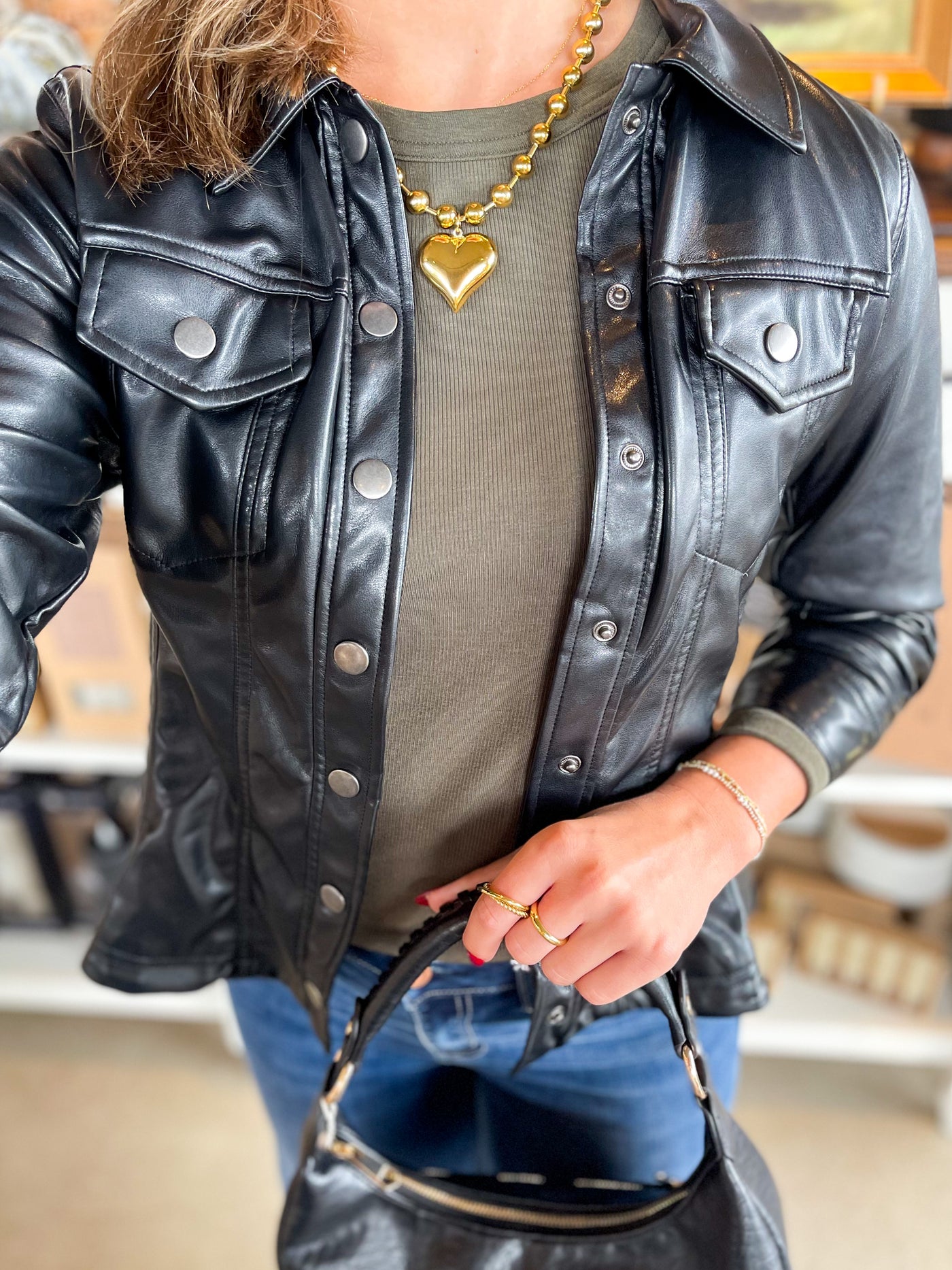 Black Faux Leather Jacket