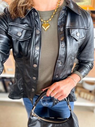 Black Faux Leather Jacket