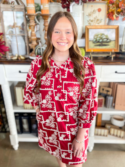 Jodifl Wine Mandi Dress