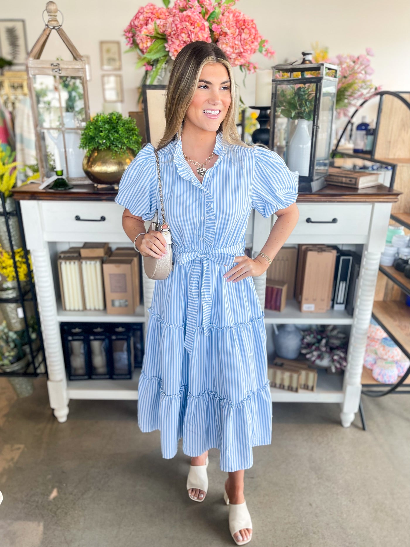 Sky Blue Stripe Marion Dress