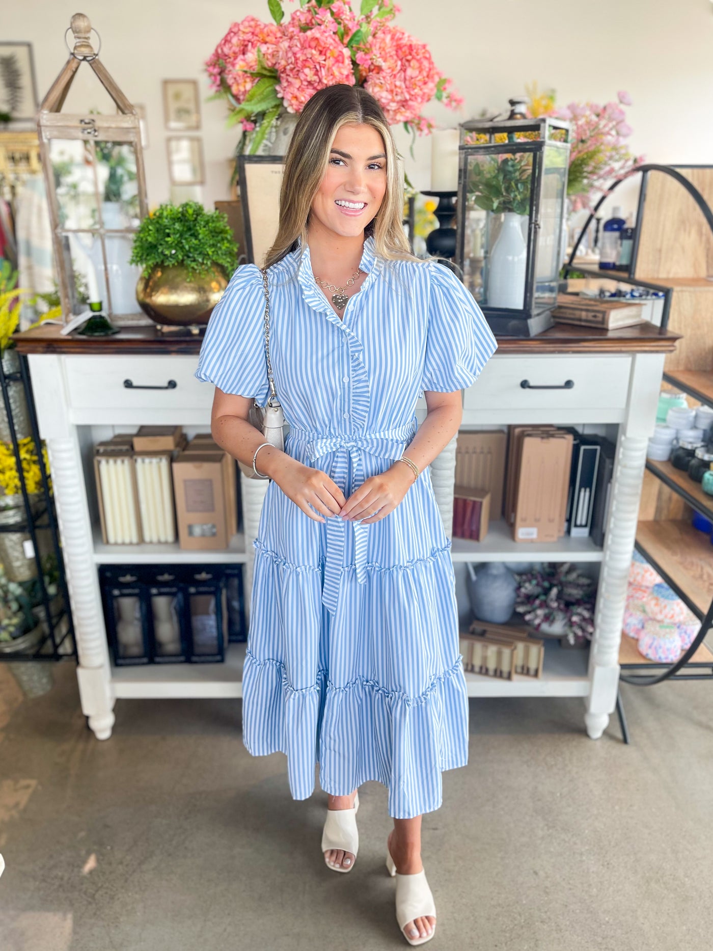 Sky Blue Stripe Marion Dress