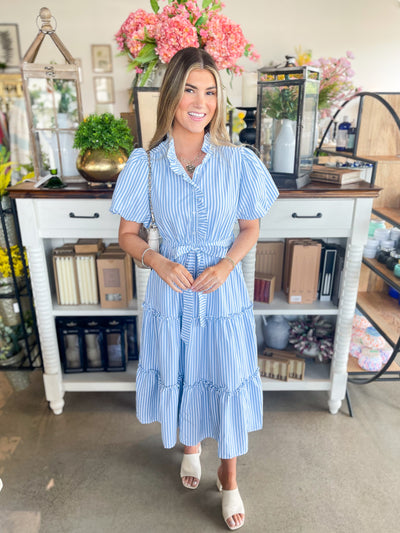Sky Blue Stripe Marion Dress