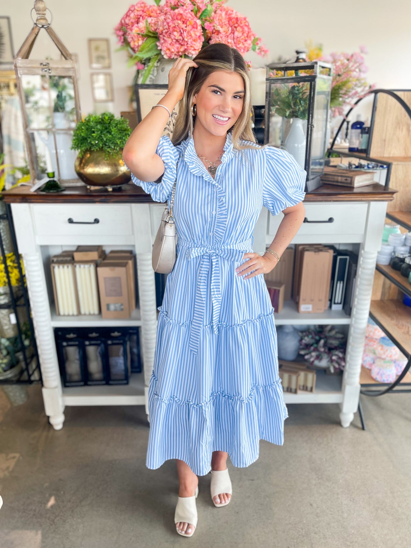 Sky Blue Stripe Marion Dress