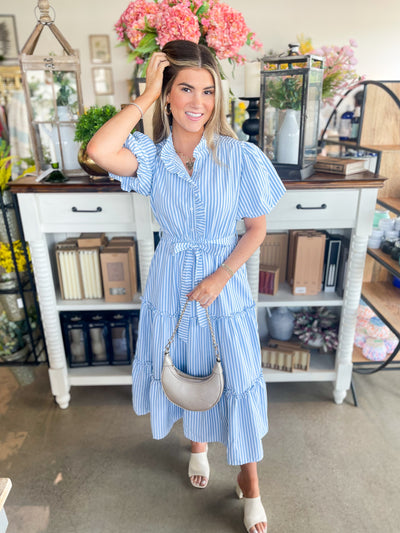 Sky Blue Stripe Marion Dress