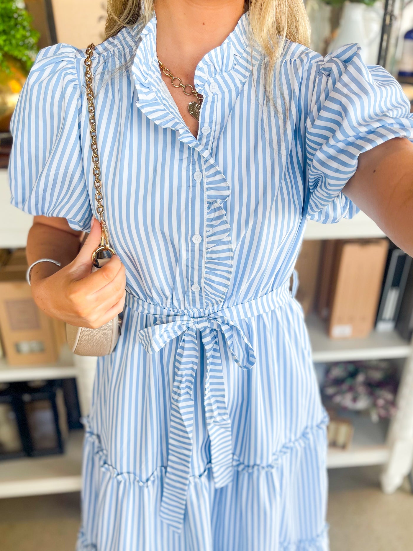 Sky Blue Stripe Marion Dress