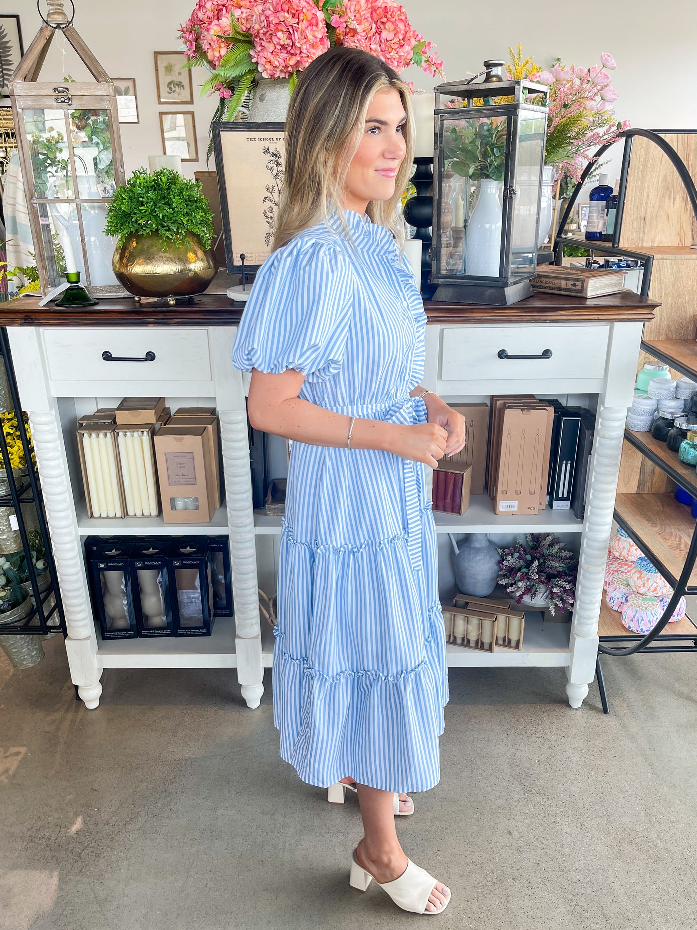 Sky Blue Stripe Marion Dress