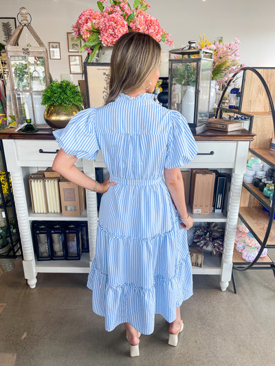 Sky Blue Stripe Marion Dress
