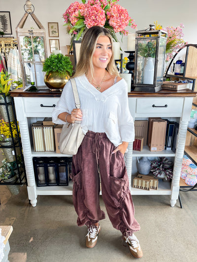 Bean Color Cargo Pants