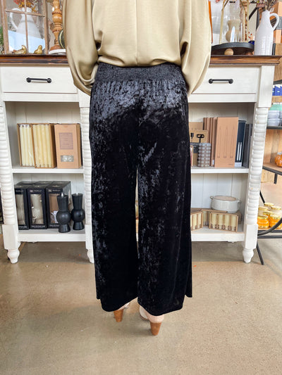 Umgee Black Velvet Pants