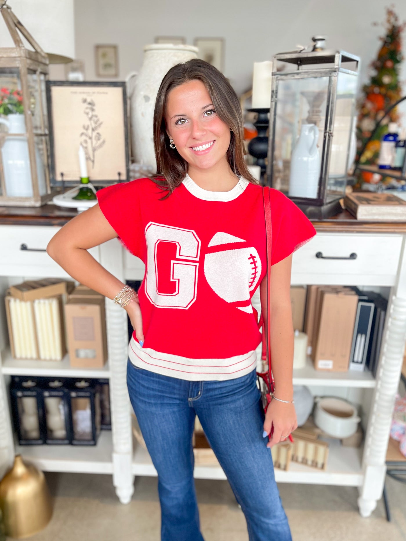Go Red Football Sweater