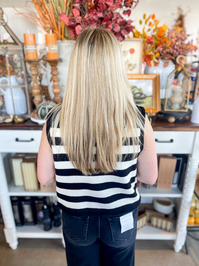 Black Stripe Sweater Vest