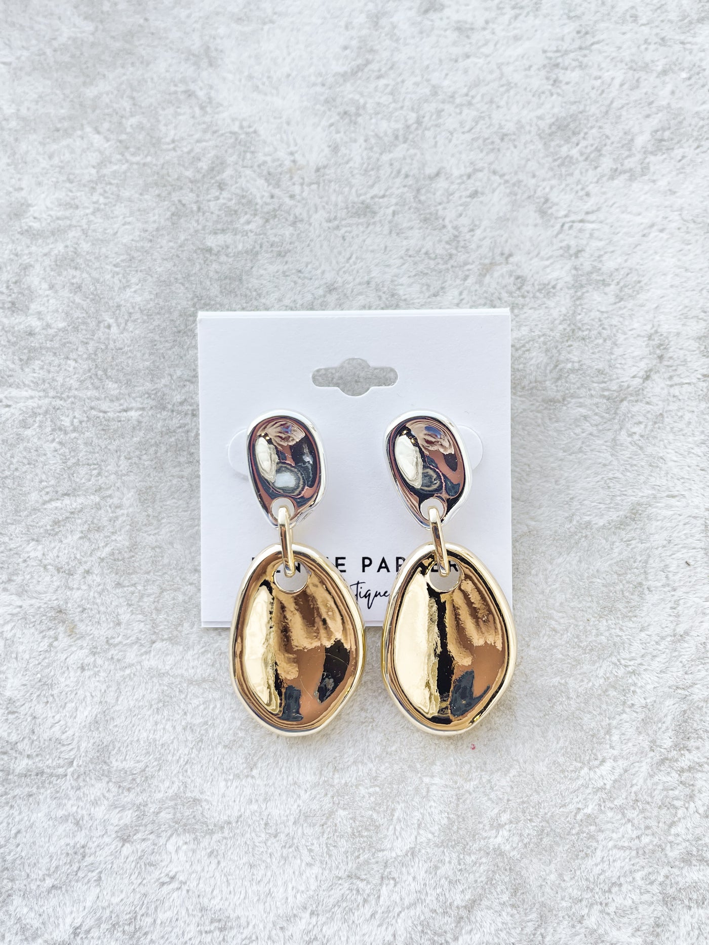 Linked Organic Teardrop Earrings