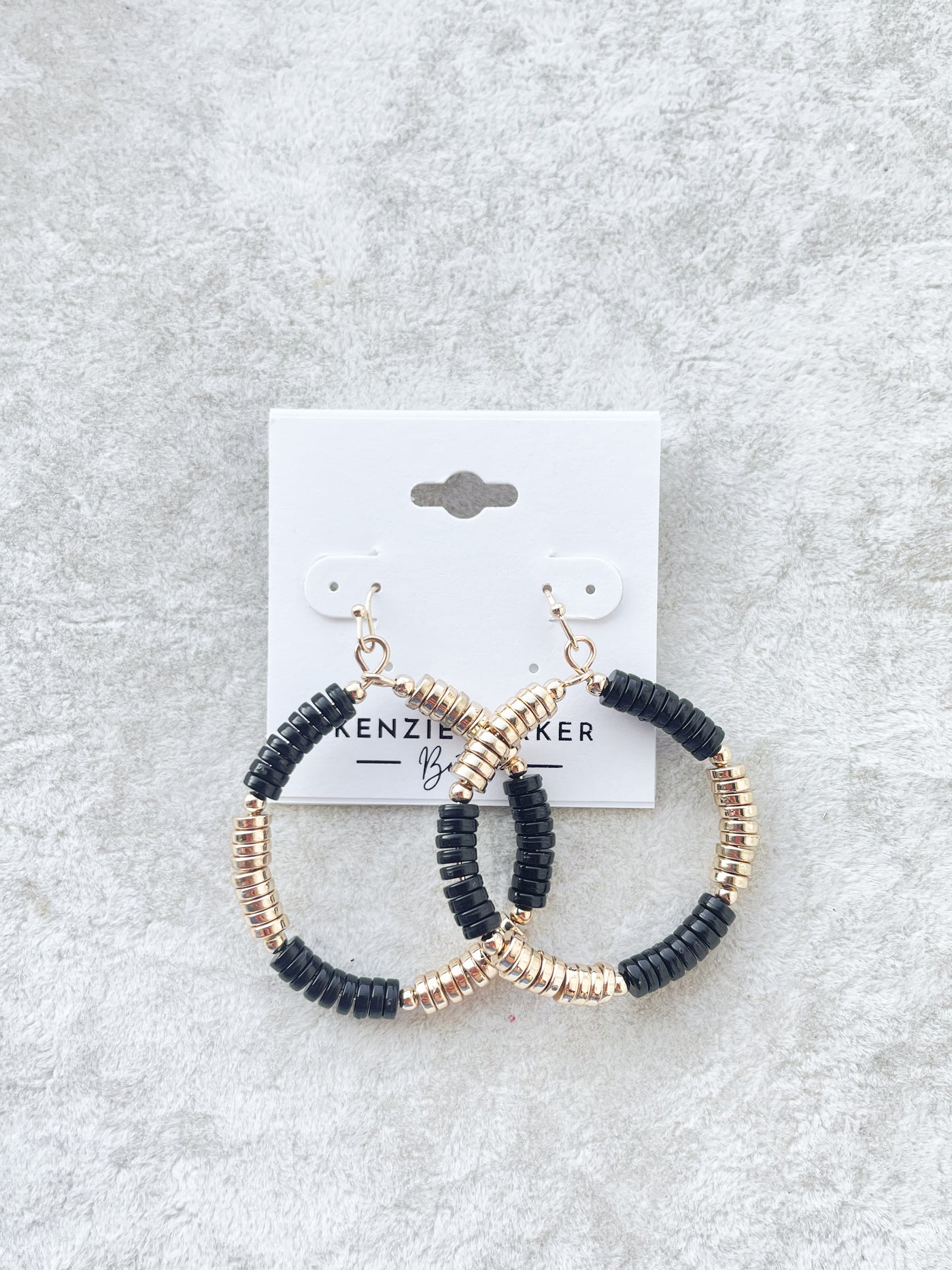 Stanley Black&Gold Circle Earrings