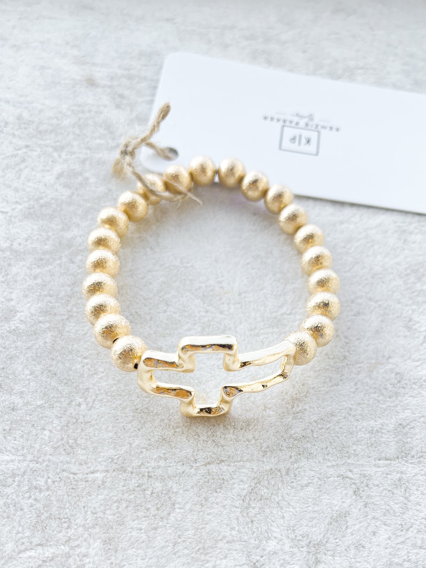 Kaison Cross&Textured Metal Ball Bracelet