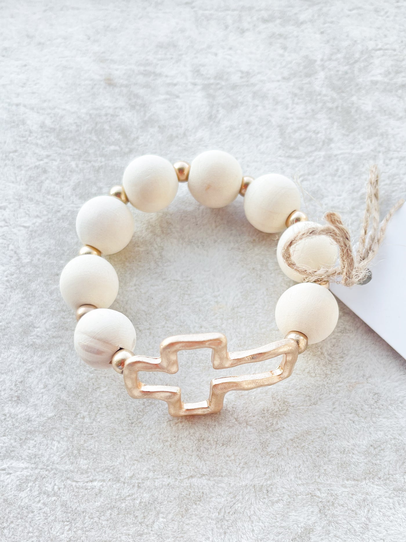 Baker Woodball&Metal Cross Bracelet