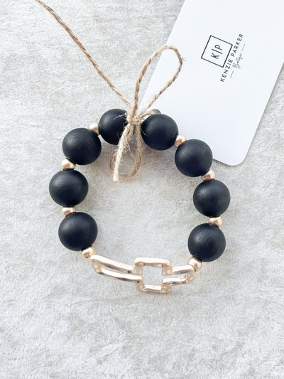 Baker Woodball&Metal Cross Bracelet