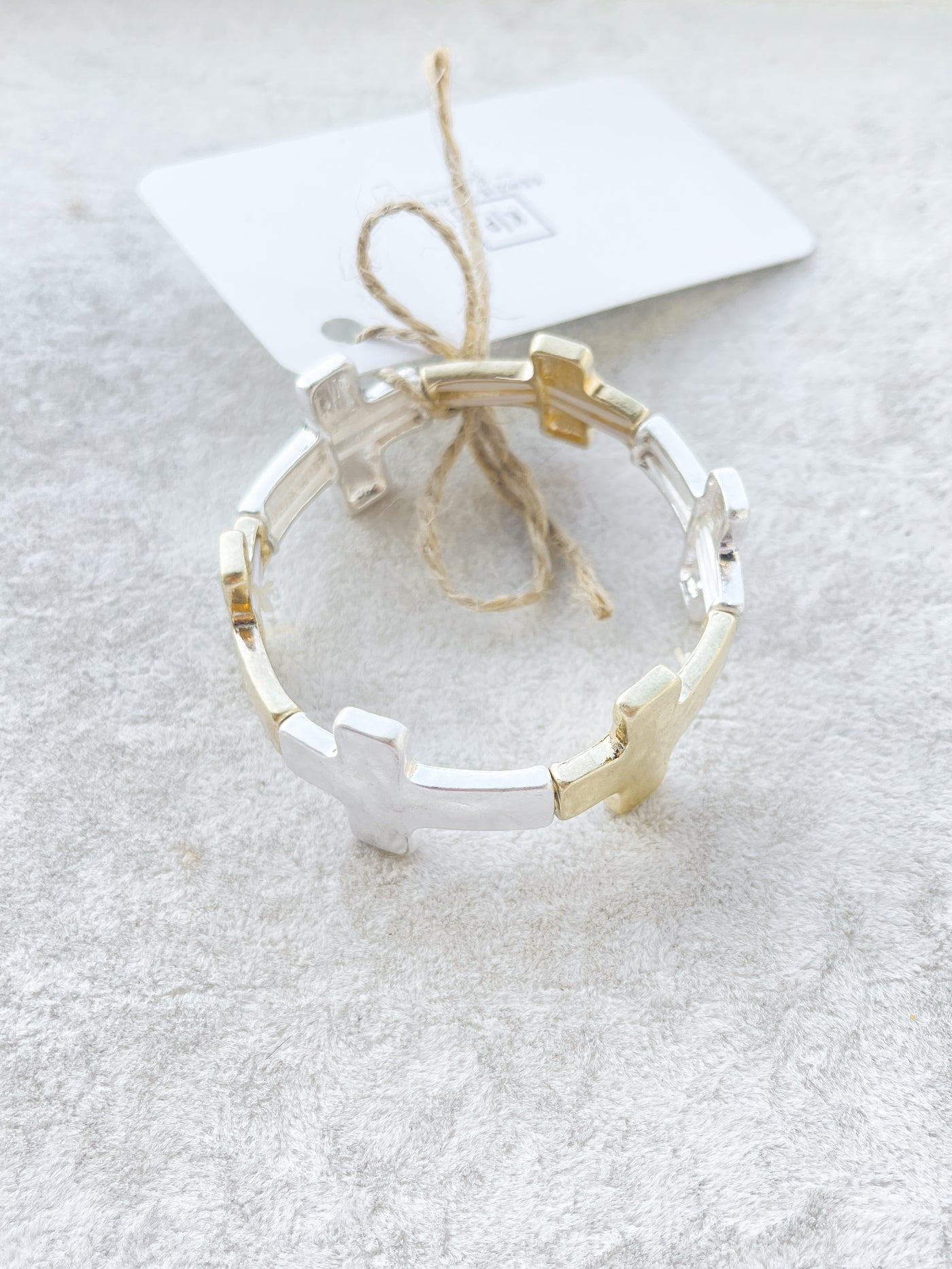 Crew Cross Metal Stretch Bracelet