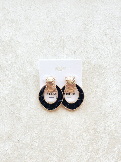 Lacy Embossed Leather Door Knocker Earrings