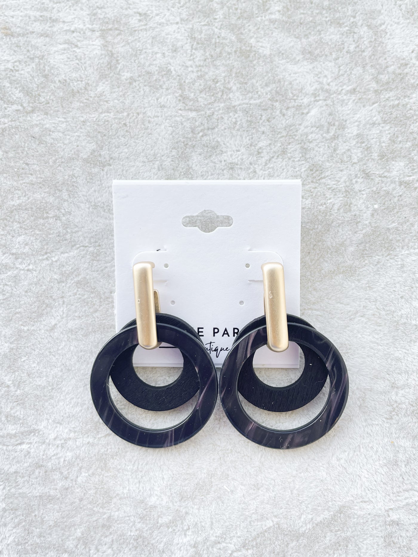Jagger Layered Wood & Acetate Circle Earrings