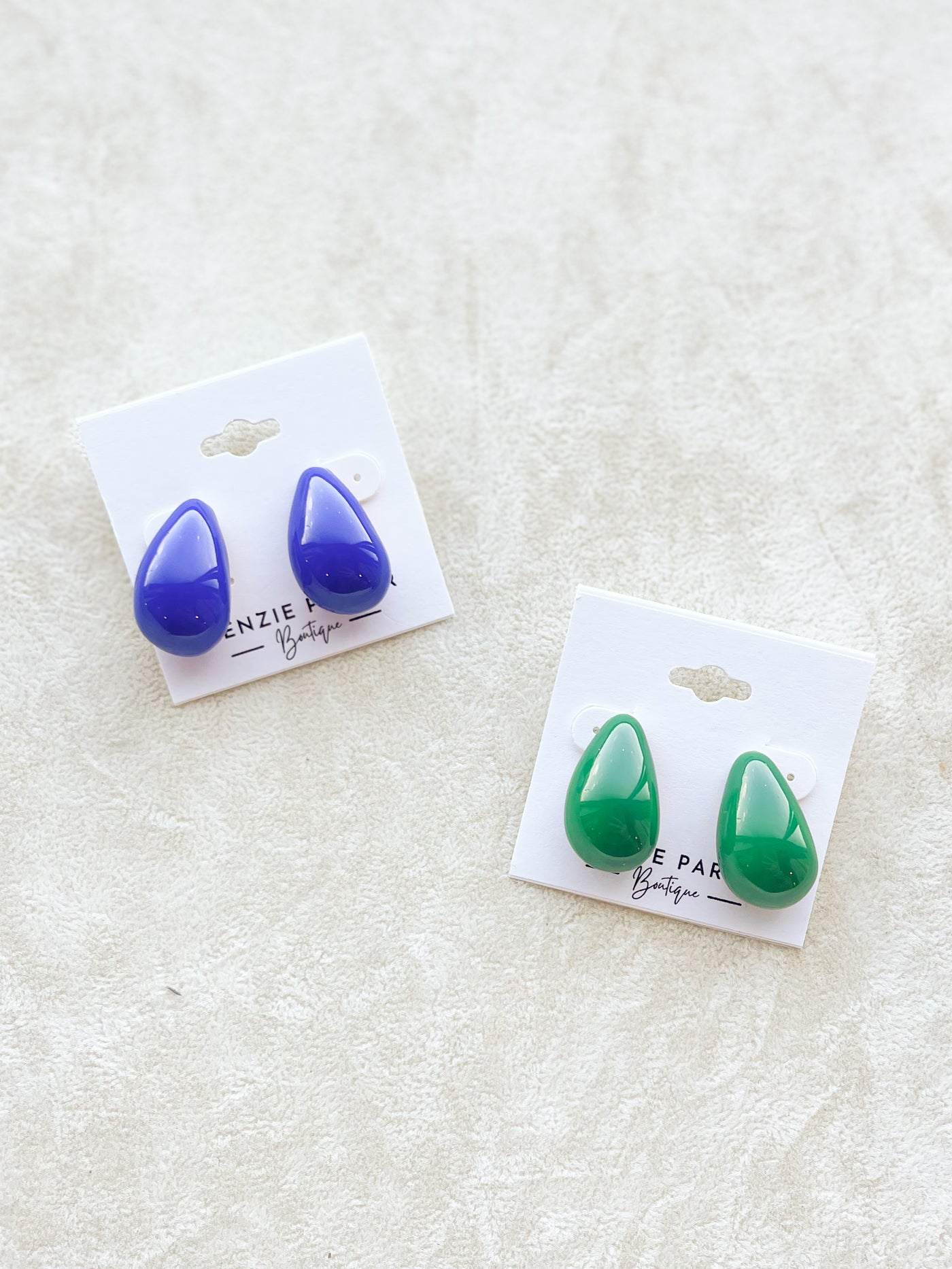 Epoxy Puffy Teardrop Earrings