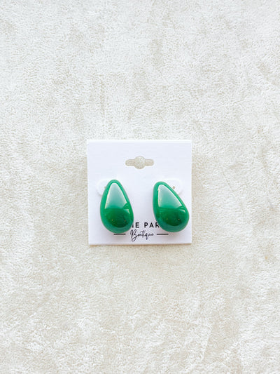 Epoxy Puffy Teardrop Earrings