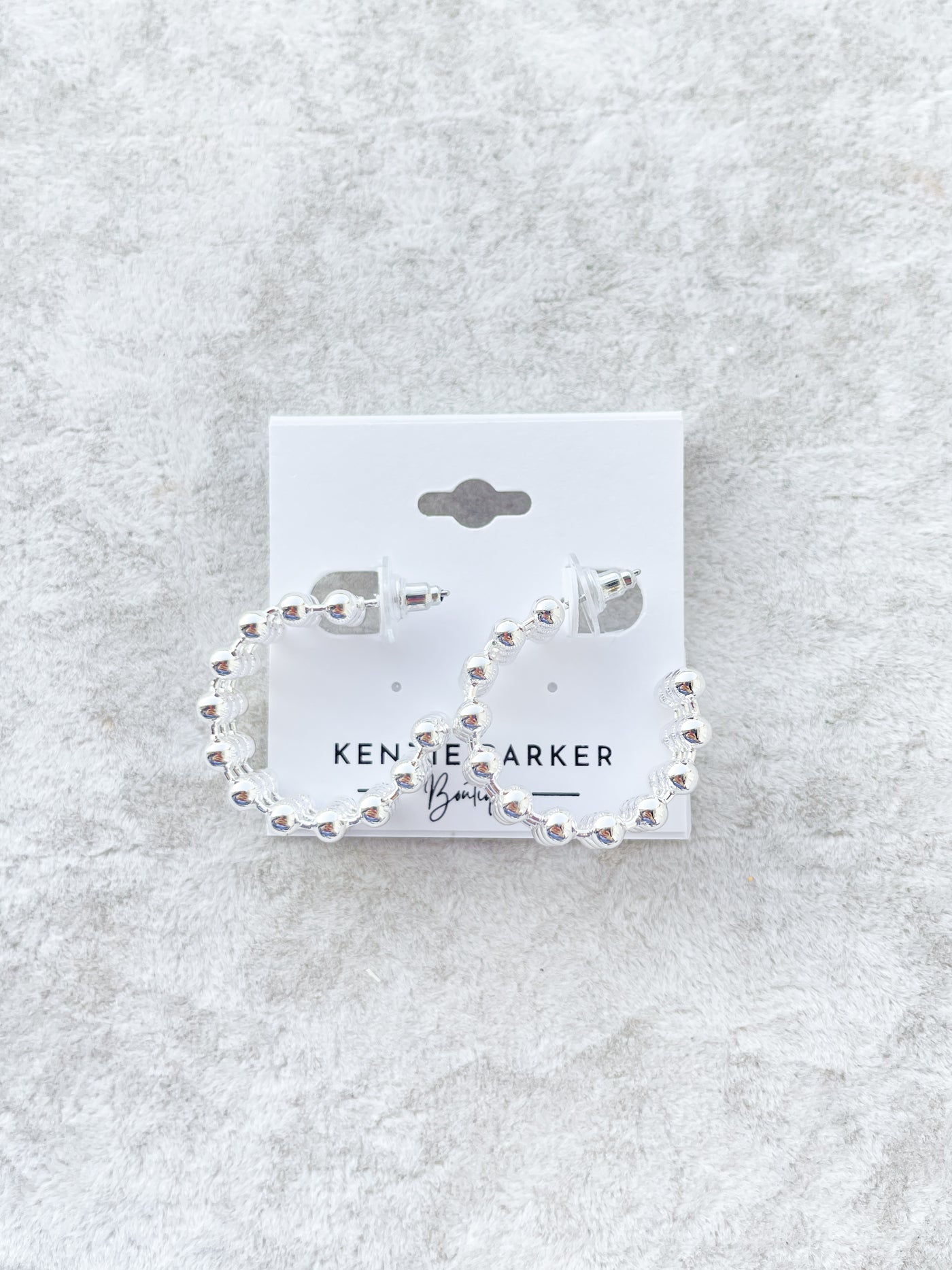 Koda Silver Metal Ball Linked Hoops