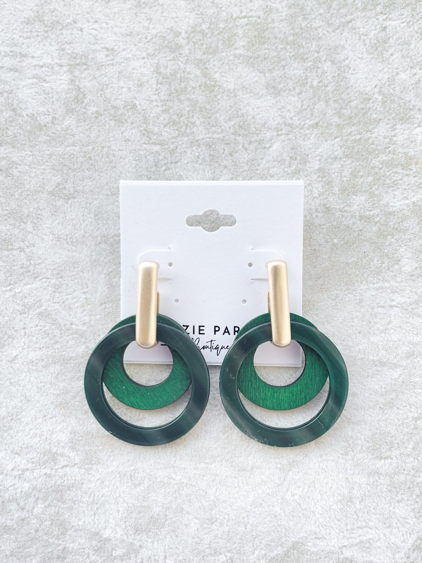 Jagger Layered Wood & Acetate Circle Earrings