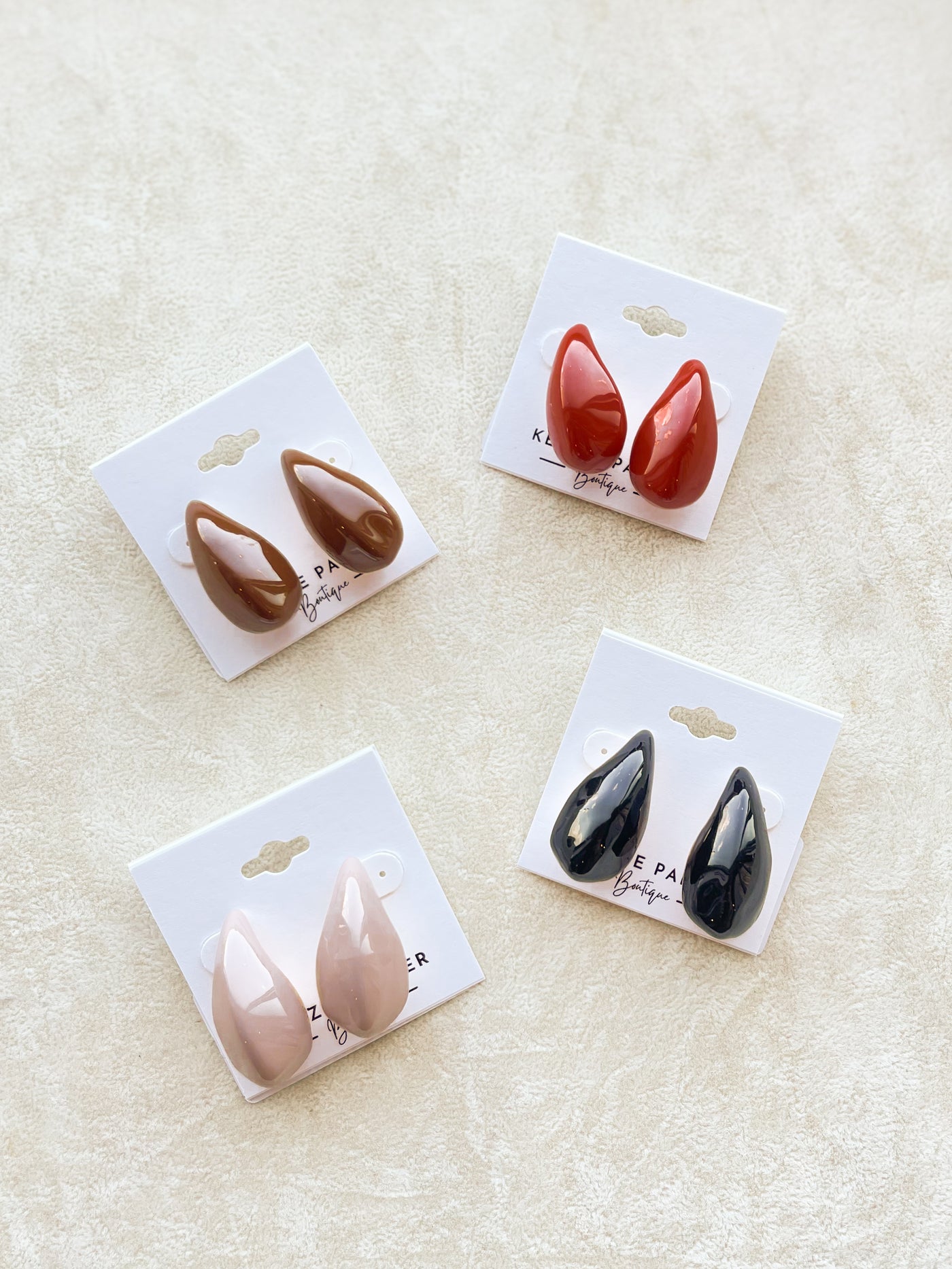Color Coated Angled Teardrop Earrings