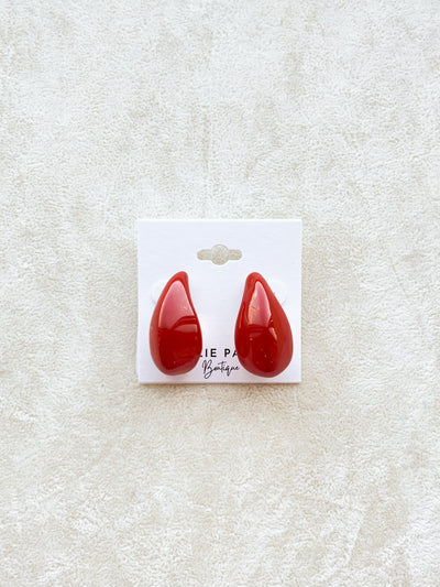 Color Coated Angled Teardrop Earrings