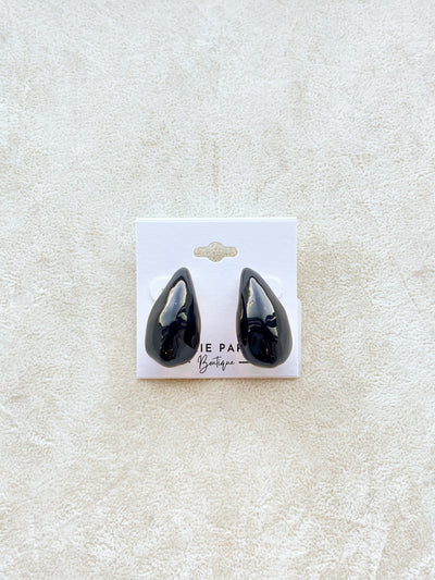 Color Coated Angled Teardrop Earrings