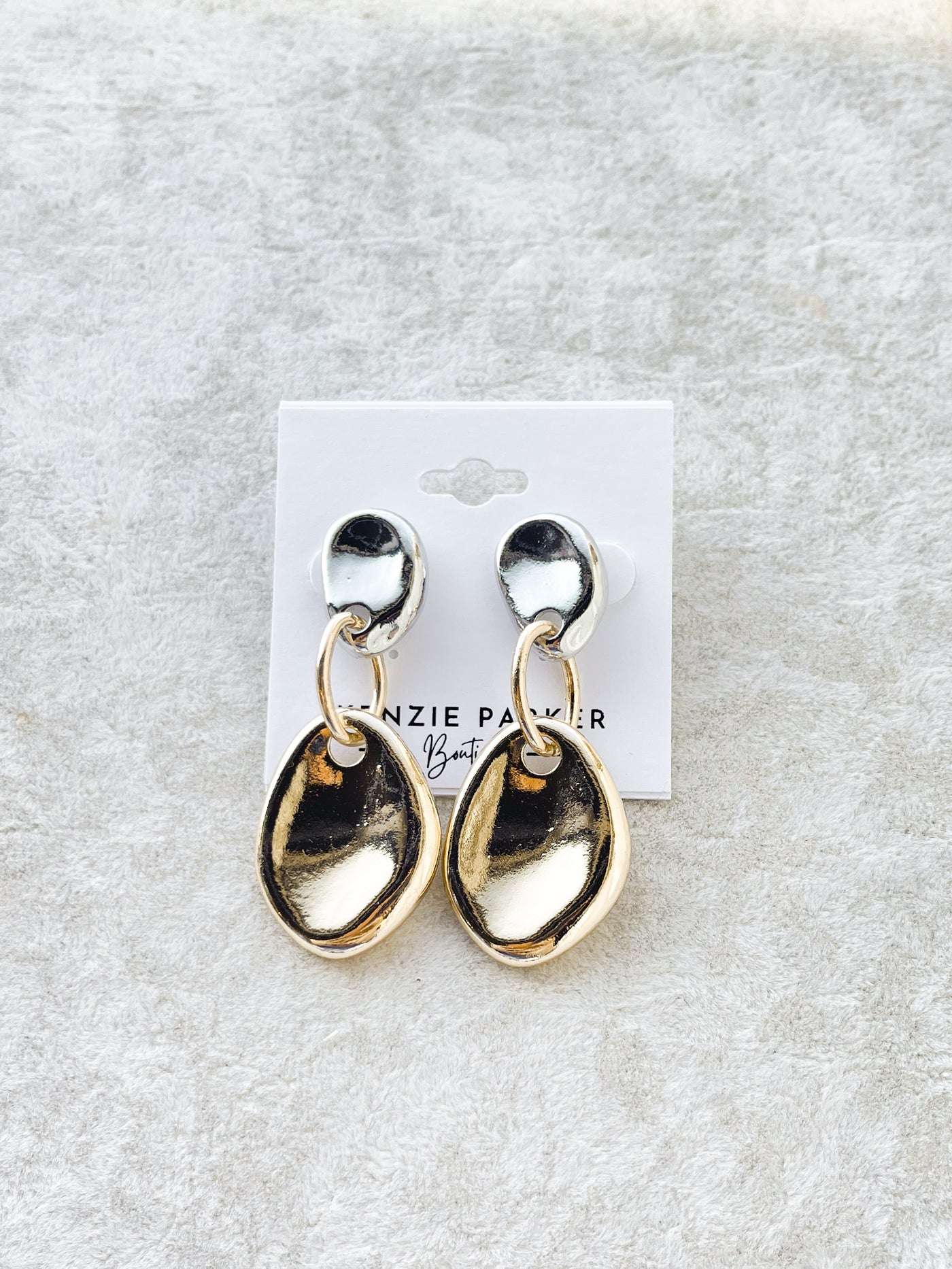Wesley Linked Organic Teardrop Earrings