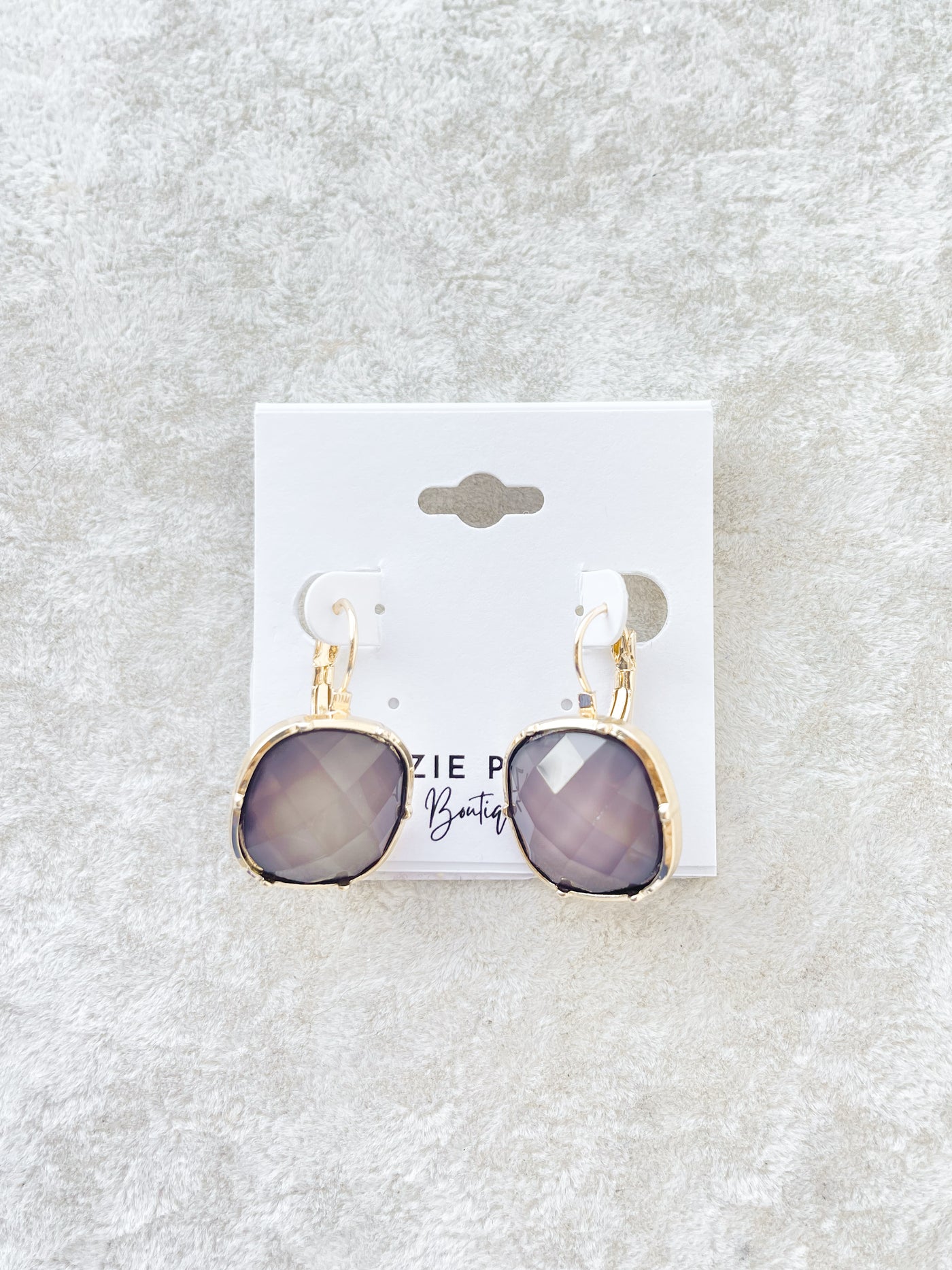 Houston Faceted Stone French Clip On Earrings