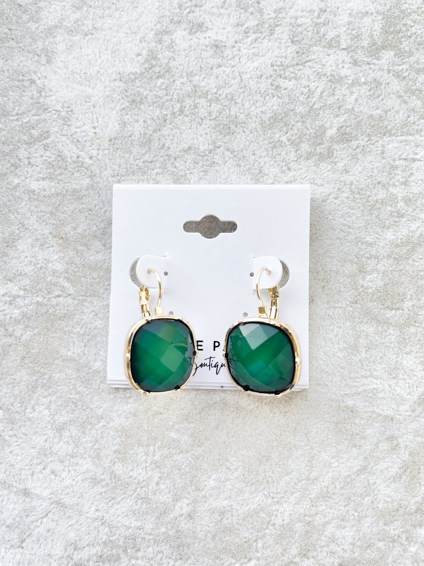 Houston Faceted Stone French Clip On Earrings