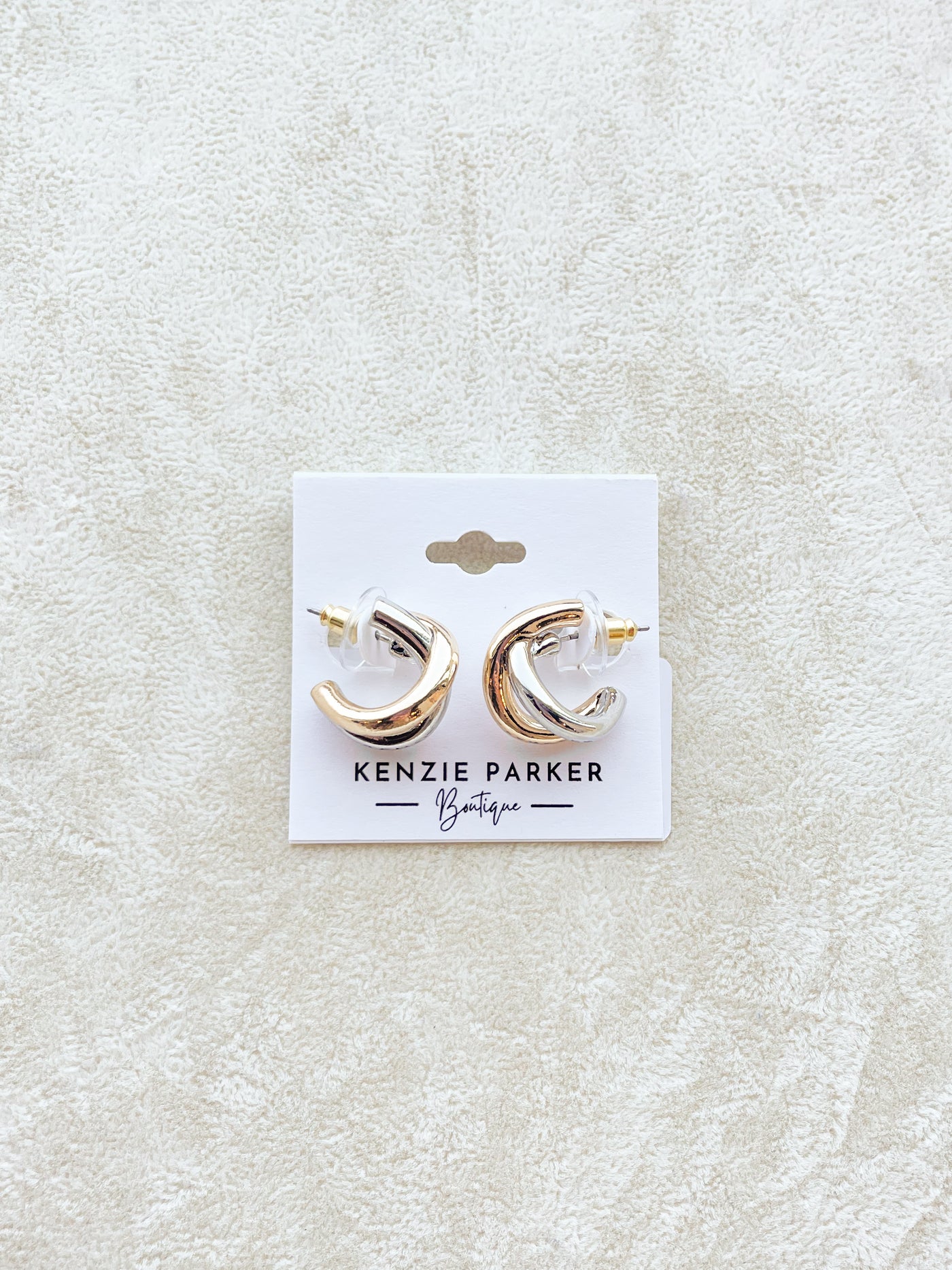 Maggie Gold & Silver 20mm Crossover Earrings