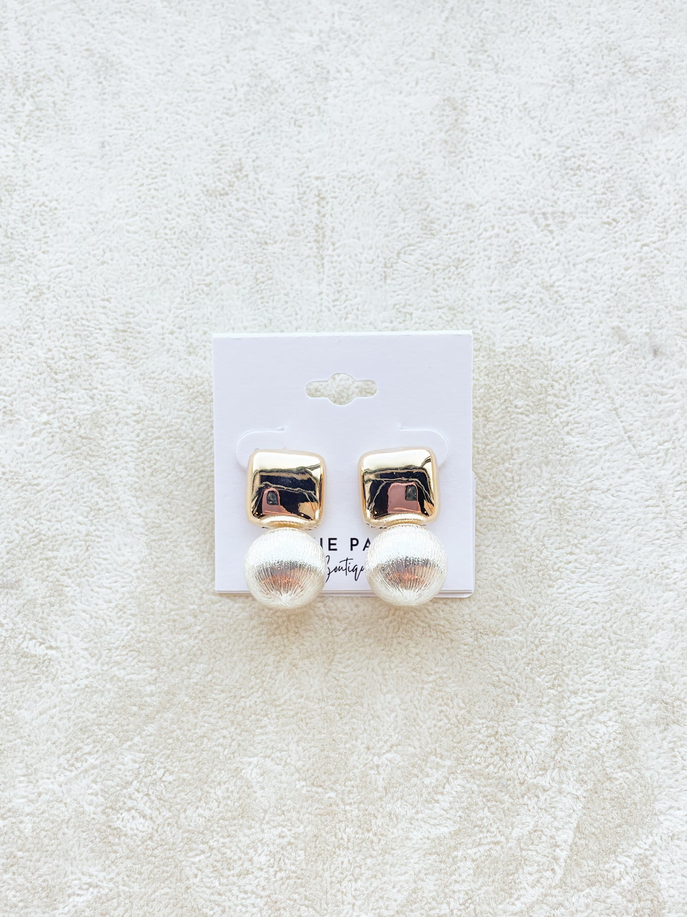 Daisy Gold Square & Ball Earrings