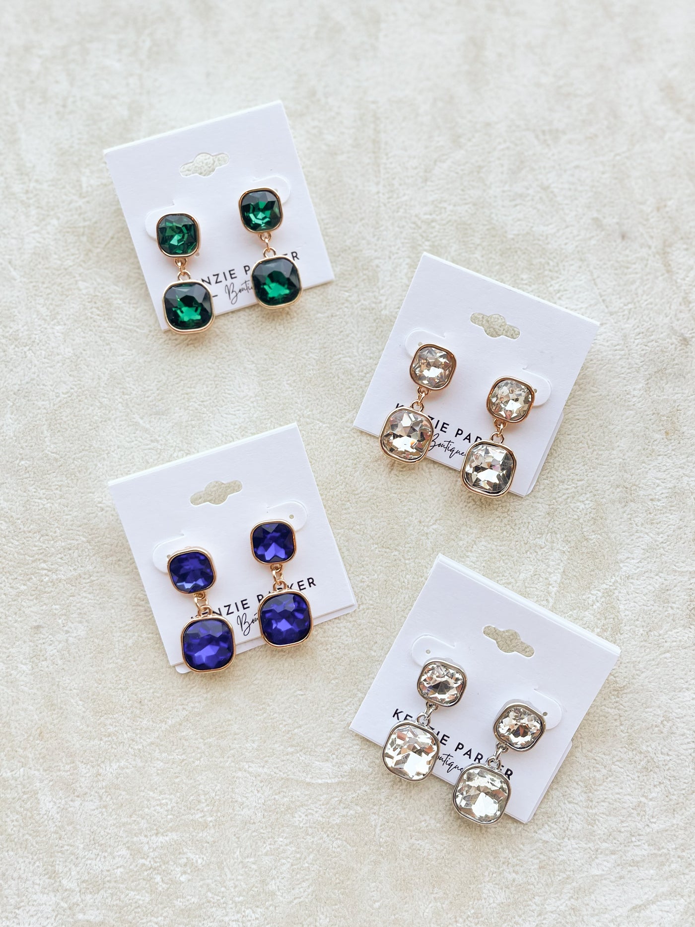 Bree Double Crystal Octagon Earrings