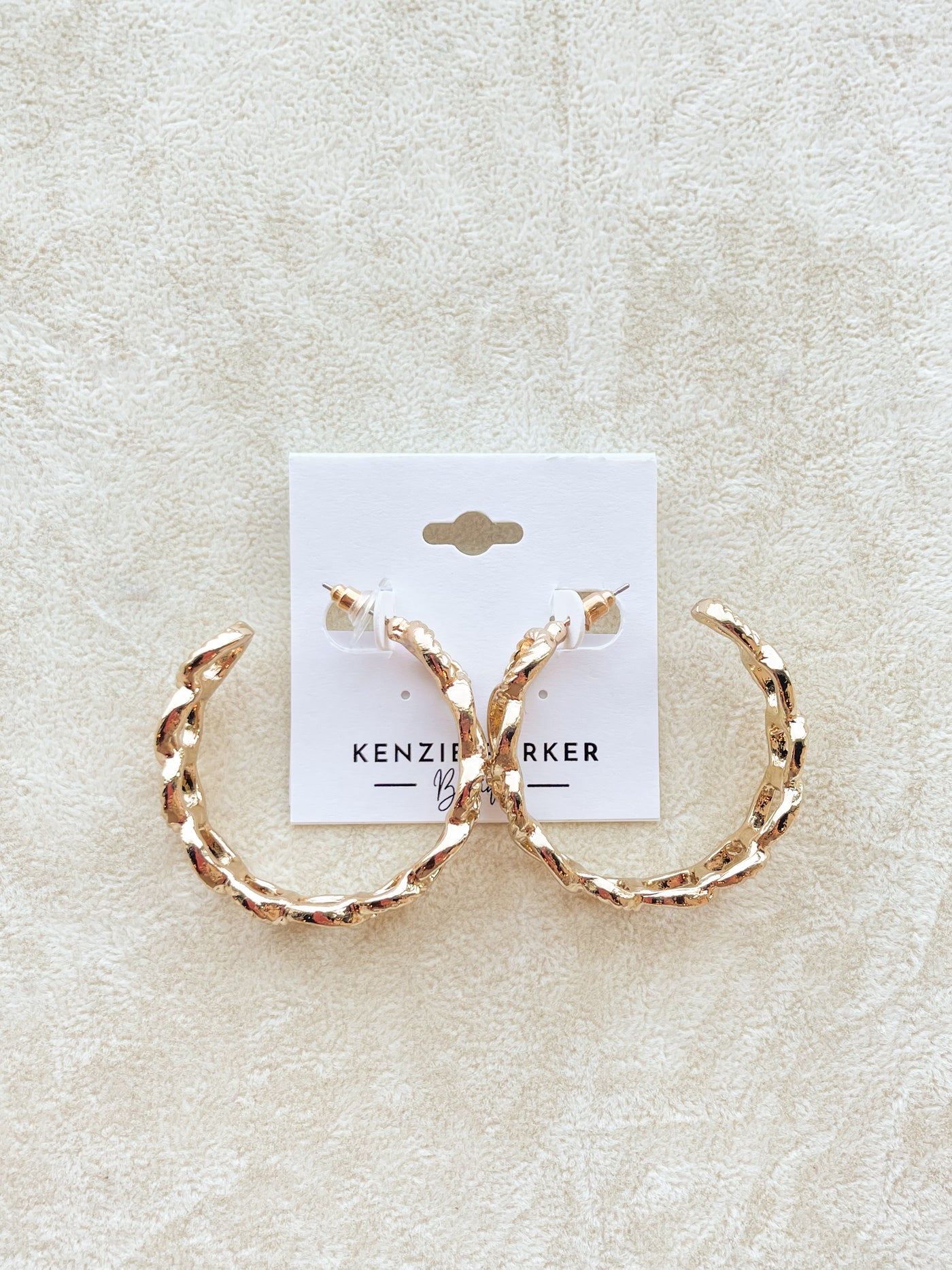 Lucy Half Textured Chain Hoops