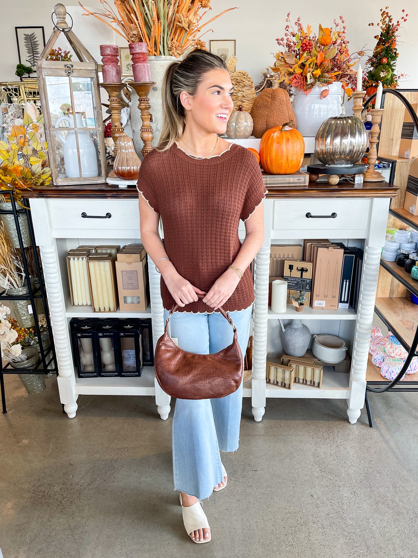 Chocolate Jeni Knit Sleeveless Sweater