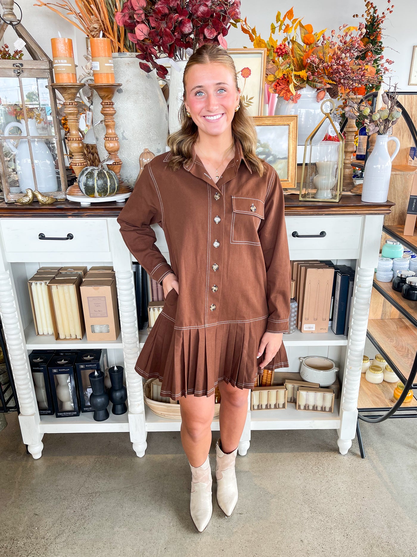 Entro Brown Graycee Dress