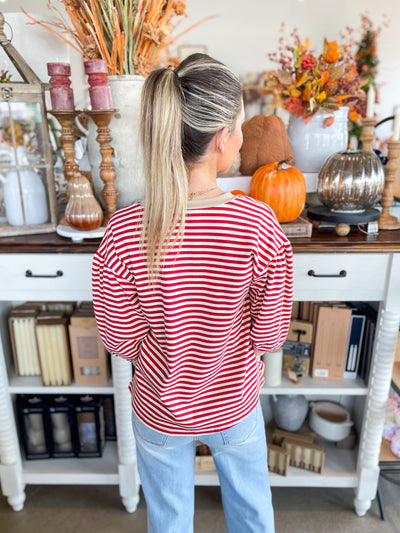 Jodifl Red Stripe Sara Top