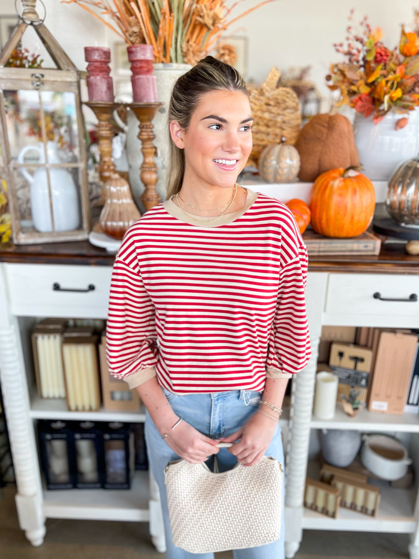 Jodifl Red Stripe Sara Top