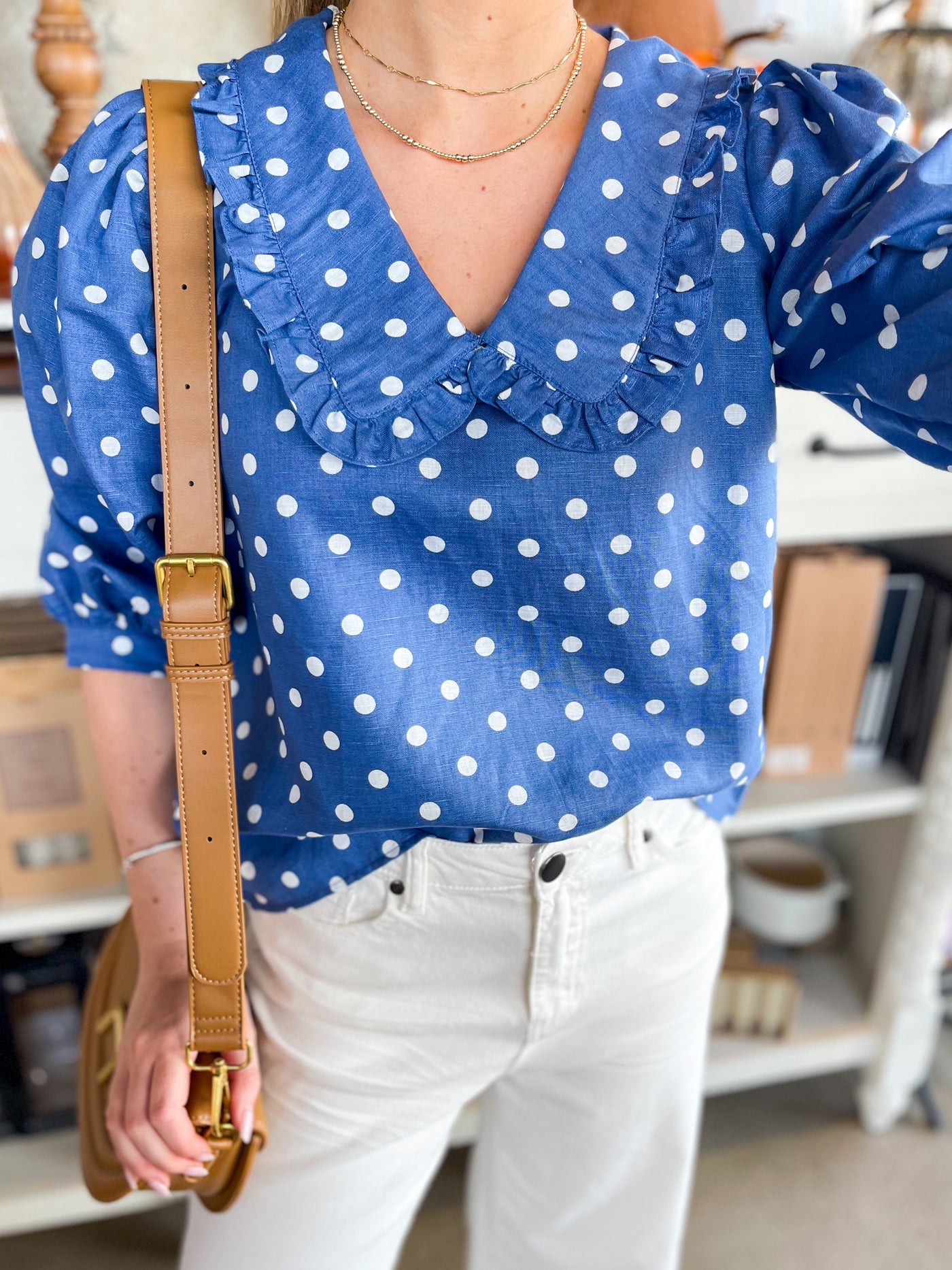 Polka Dot Blue Judy Top